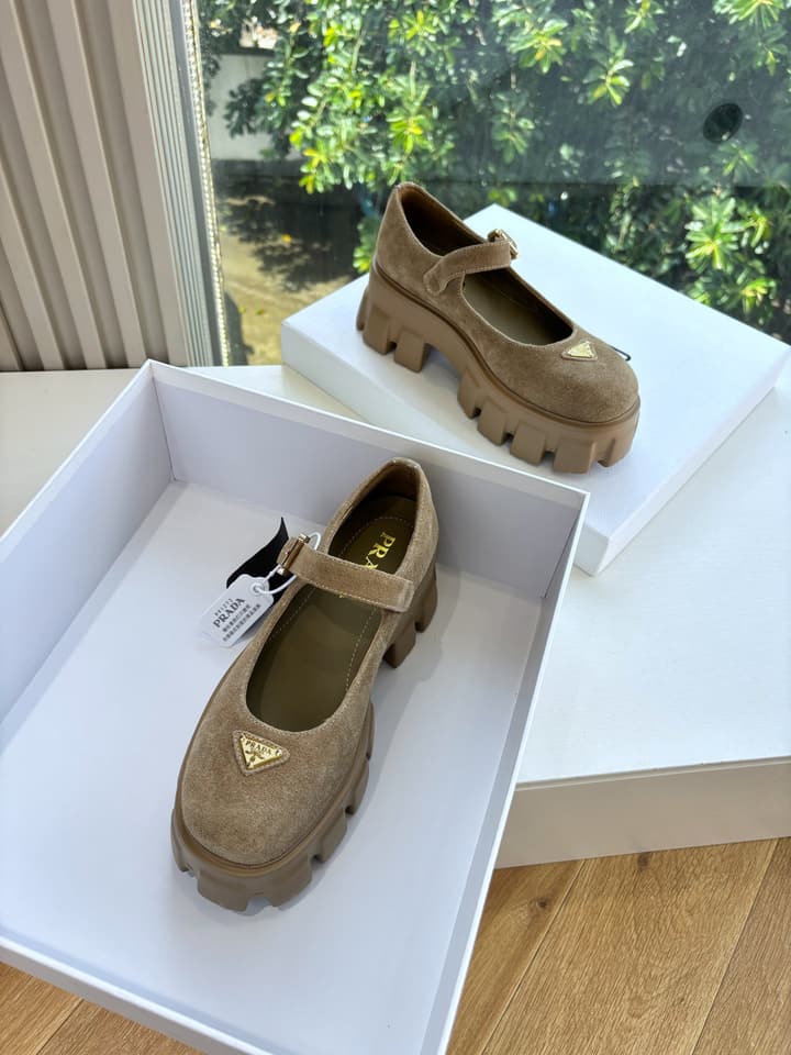 Prada Monolith Platform Mary Jane Loafers – 25FW in Assorted Leather & Suede Collection