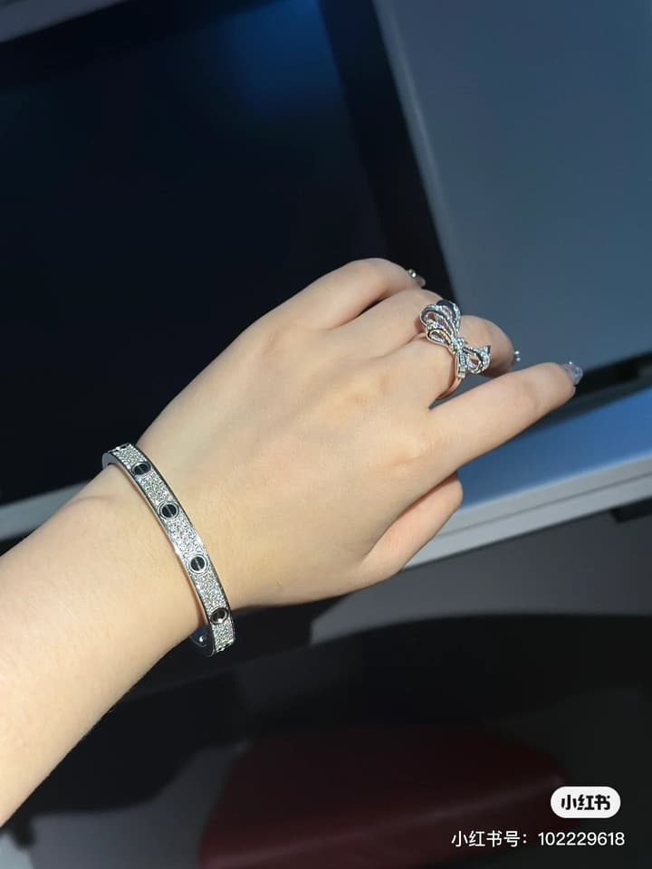 Cartier LOVE Pave Bracelet in Rose Gold Tone Bracelet