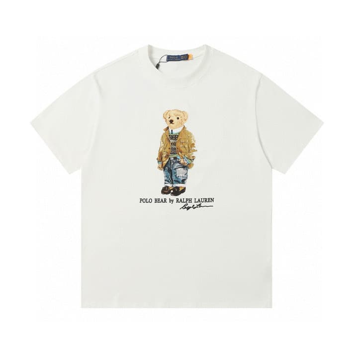 Ralph Lauren Classic Jacket Bear Print Crewneck T-Shirt in Black