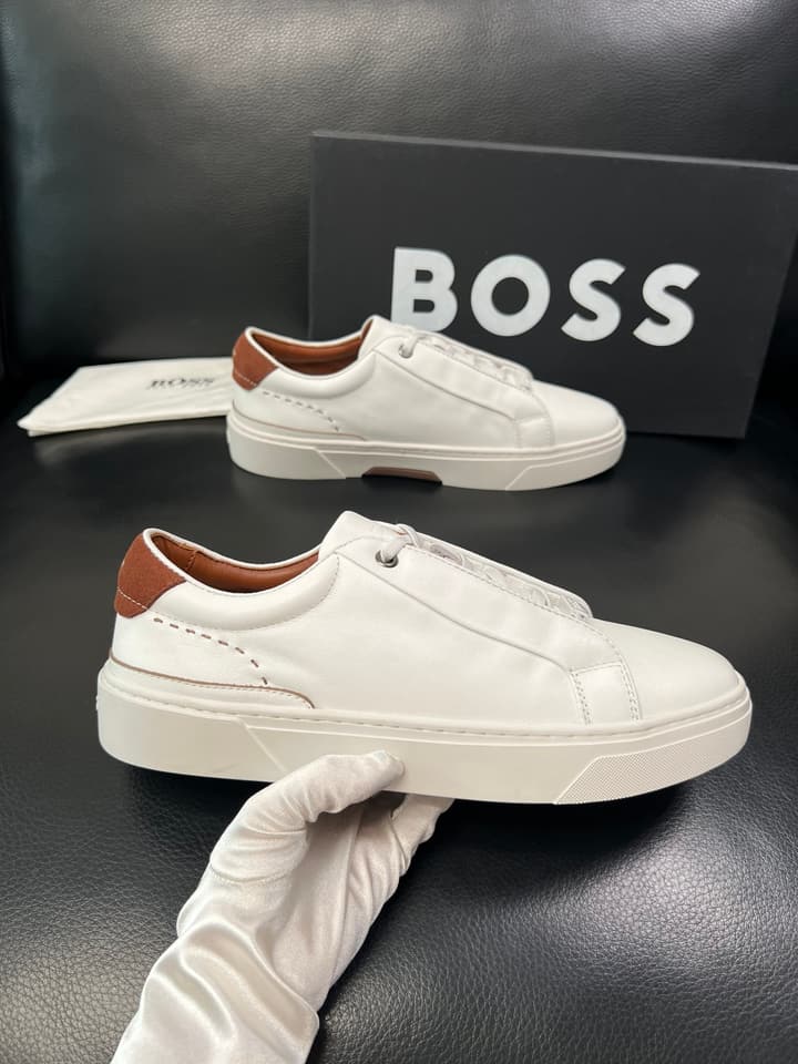 Boss Panelled Leather Sneakers