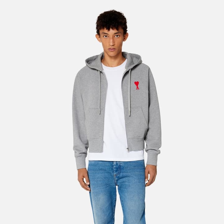 Ami Paris Ami de Coeur Boxy Fit Zip Sweatshirt – Autumn/Winter Collection in Classic Black