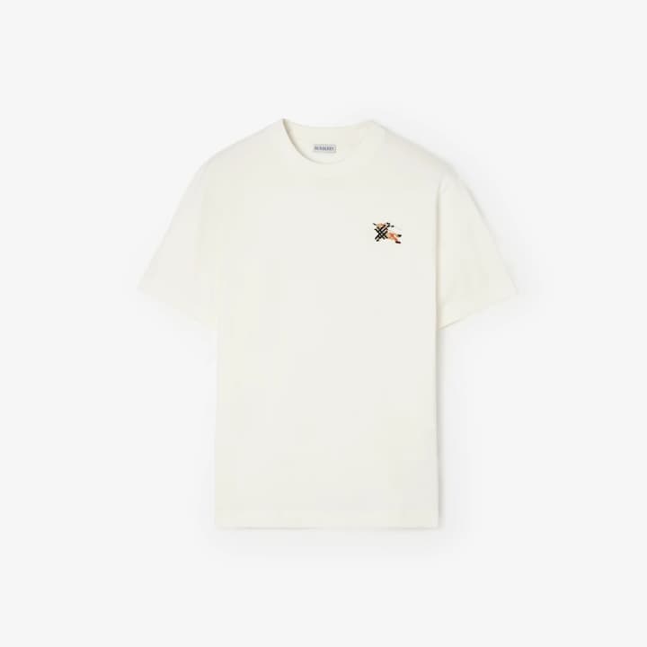 Burberry EKD Embroidered Cotton T-Shirt in Black