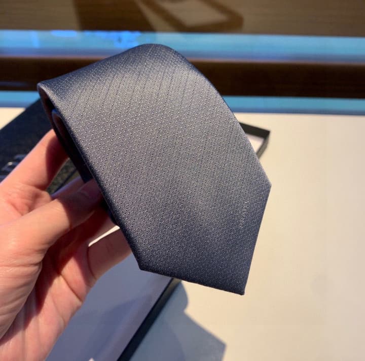 Prada Men's Logo Jacquard Tie in Gray
