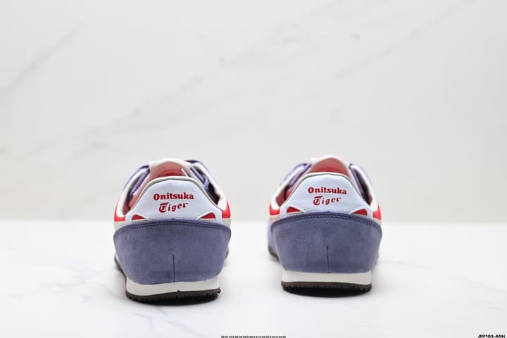 Onitsuka Tiger Serrano Nylon Retro Sneakers in Blue With White Stripes