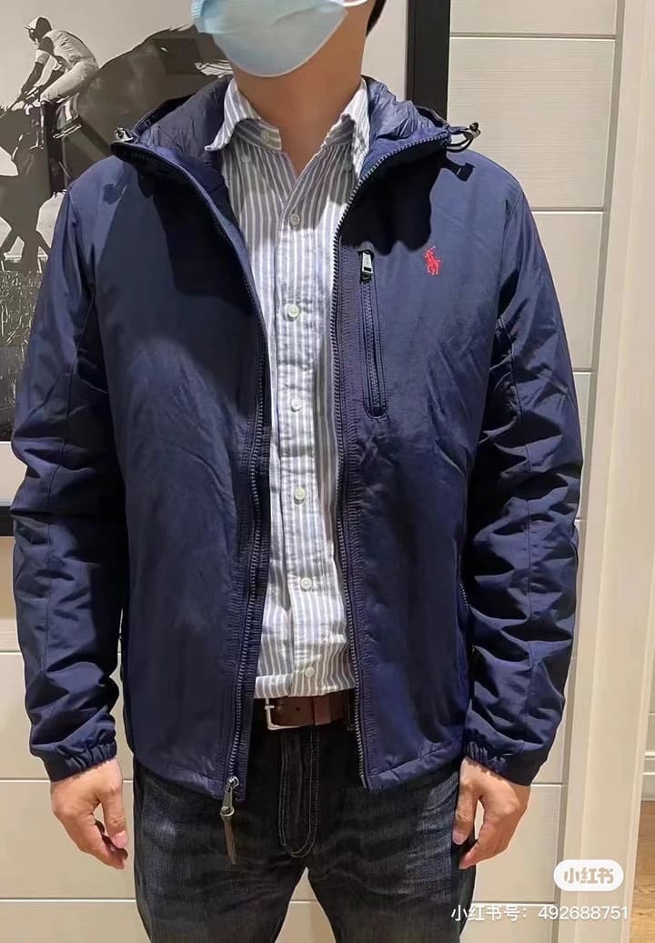 Ralph Lauren Embroidered Pony Logo Hooded Windbreaker in Black