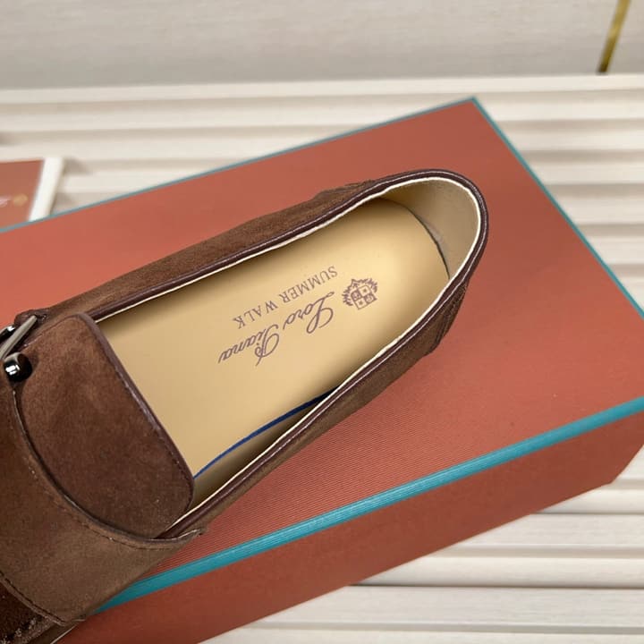 Loro Piana New Moccasin Shoes in Brown Suede