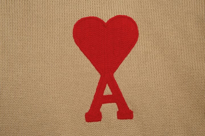 Ami Paris Classic Heart Embroidered Crewneck Sweater in Black