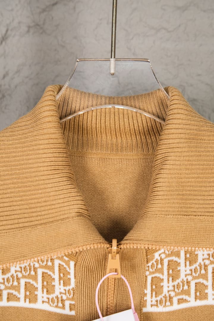 Dior Classic Oblique Reversible Cashmere Sweater – 25FW in Camel Oblique Pattern