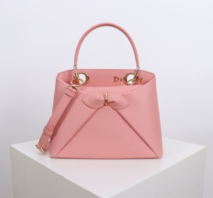 Dior Trapezoidal Bow Handbag – 2026 Spring/Summer Collection in Deep Burgundy