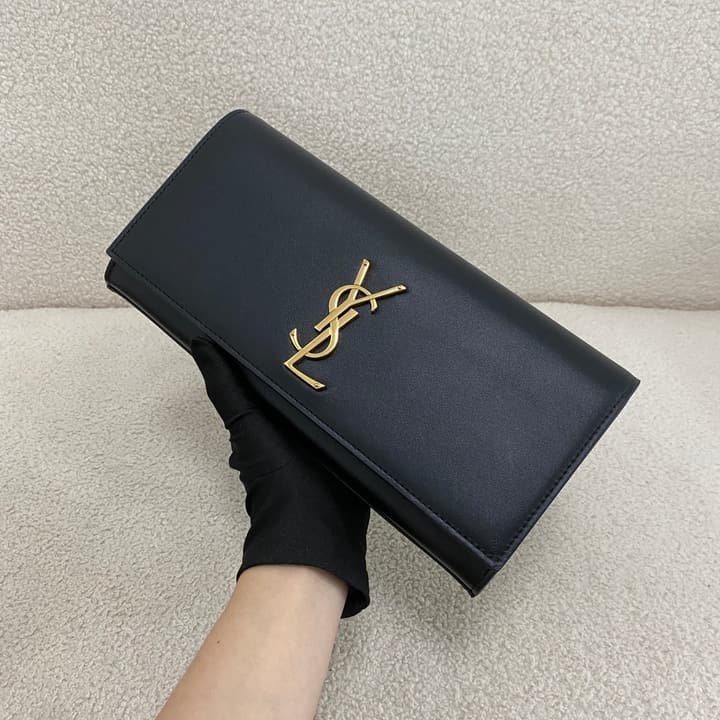 Saint Laurent Kate Classic Clutch Bag in Matte Black