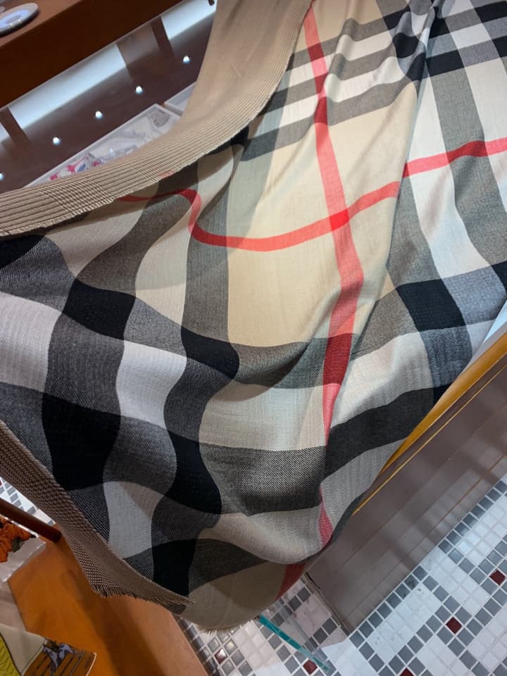 Burberry Reversible Plaid Cashmere Shawl
