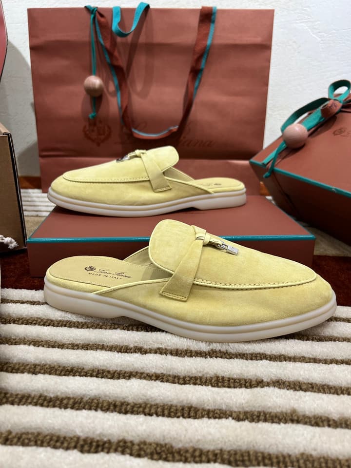 Loro Piana Women's Mules in Aqua Blue Suede
