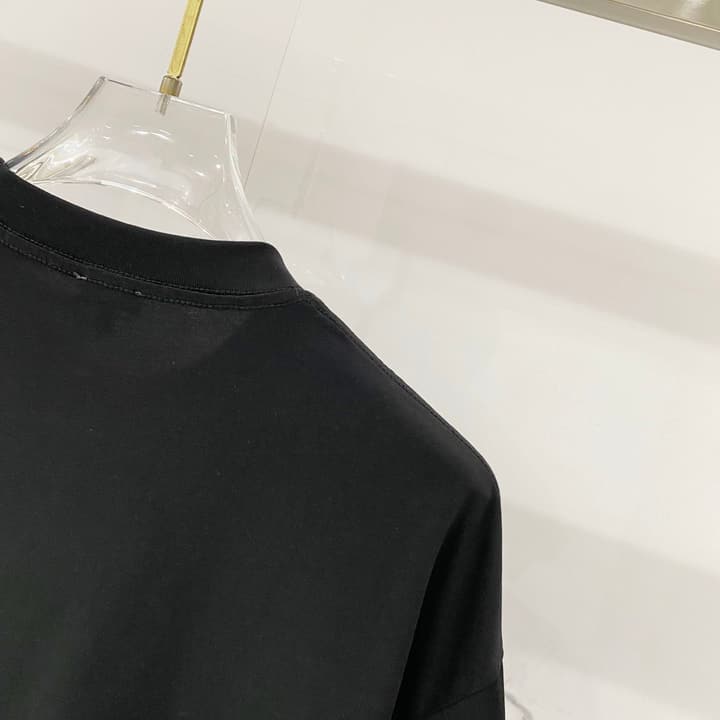Loewe Rainbow Logo Embroidered Cotton T-Shirt in Classic Black