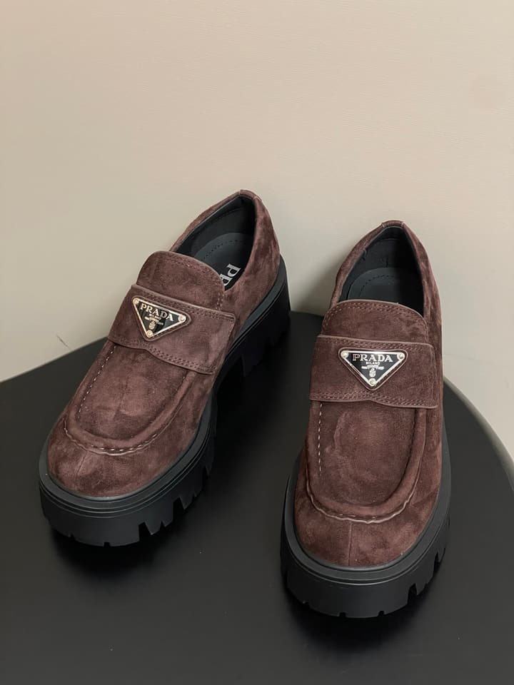 Prada Thick-Soled Platform Loafers – 25FW in Deep Gloss Black