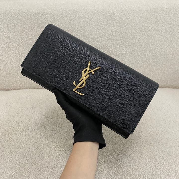 Saint Laurent Kate Classic Clutch Bag in Matte Black
