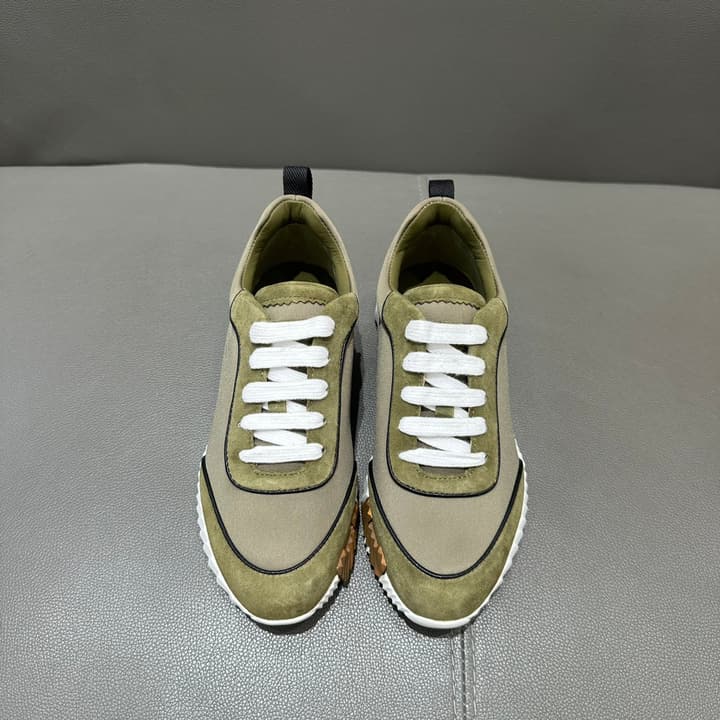 Hermès Bouncing Sneakers in Bright White With Orange H