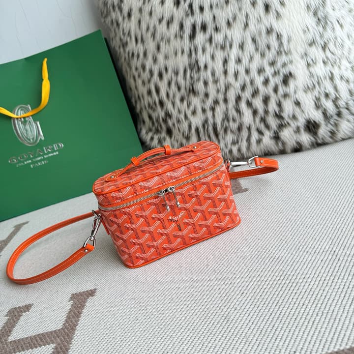 Goyard Muse Mini Vanity Case in Bright Orange Goyardine