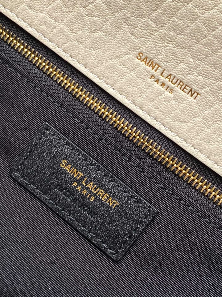 Saint Laurent Niki Medium Flap Bag in Cream Leather