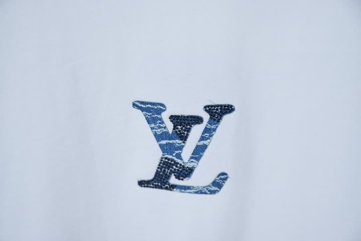 Louis Vuitton Denim Patchwork Rhinestone T-Shirt – 26SS Early Spring Collection in Black