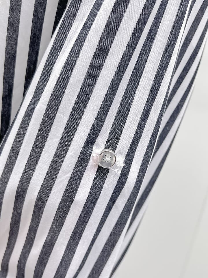 Hermès Long-Sleeve Shirt in Light Blue Striped