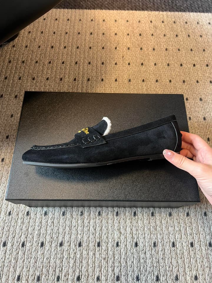 Dior Suede Fur-Lined Loafers – 25SS/FW in Black Suede