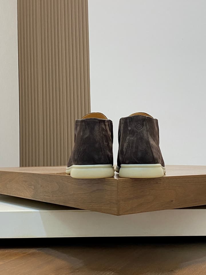 Loro Piana Suede Leather Slip-On Loafers in Camel Tan Suede