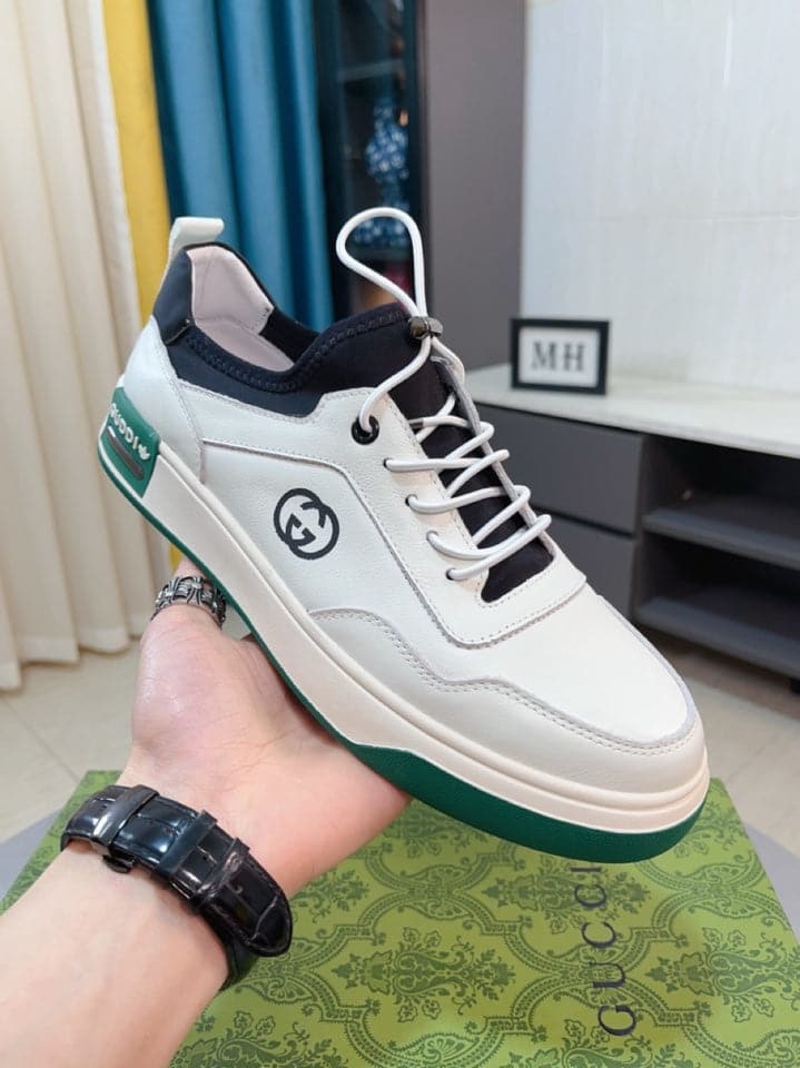 Gucci New Season Casual Fashion Sneakers in Black With Web Stripe