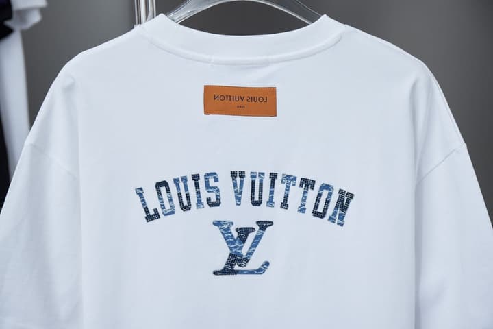 Louis Vuitton Denim Patchwork Rhinestone T-Shirt – 26SS Early Spring Collection in Black