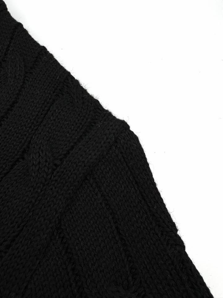 Ralph Lauren Cable-Knit Short-Sleeve Sweater in Ink Black