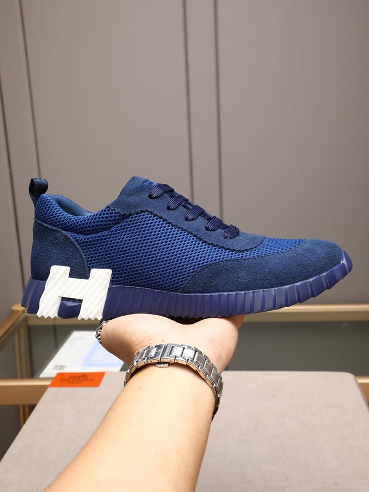 Hermès Bouncing Men's Sport Sneakers in Navy Blue