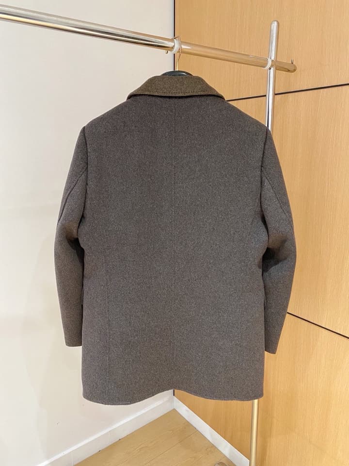 Prada Men's Wool Kensington Coat – 2025FW in Charcoal Gray Wool Coat