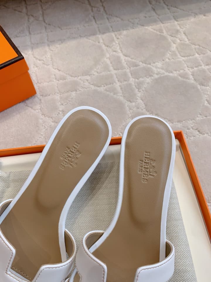 Hermès H-Heeled Sandals in Tan