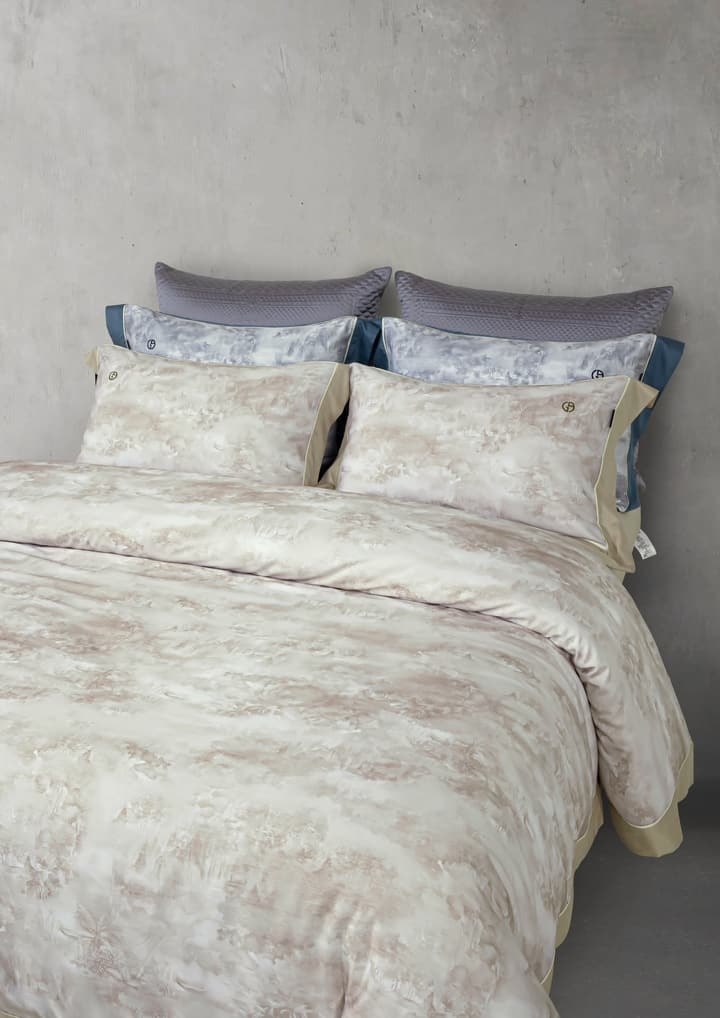 Armani Casa High Definition Oriental Zen Bedding Set in Champagne Gold Print