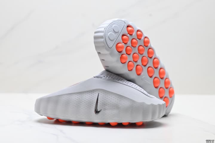 Nike Mind 001 Recovery Slide in Light Grey And Orange