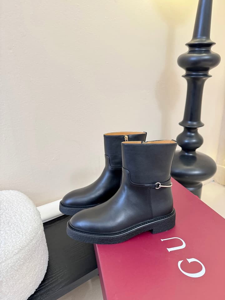 Gucci Runway Suede Boots in Taupe Suede