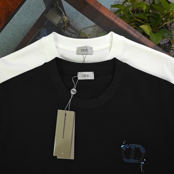 Dior Embroidered Logo Cotton T-Shirt – 2026SS in Black