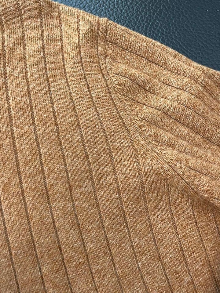 Loro Piana Men's Casual Knit Sweater in Camel Brown Sweater