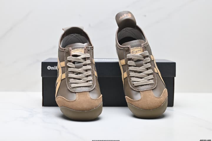 Onitsuka Tiger NIPPON MADE MEXICO 66 DELUXE Sneakers in Dark Olive With Tan Stripes
