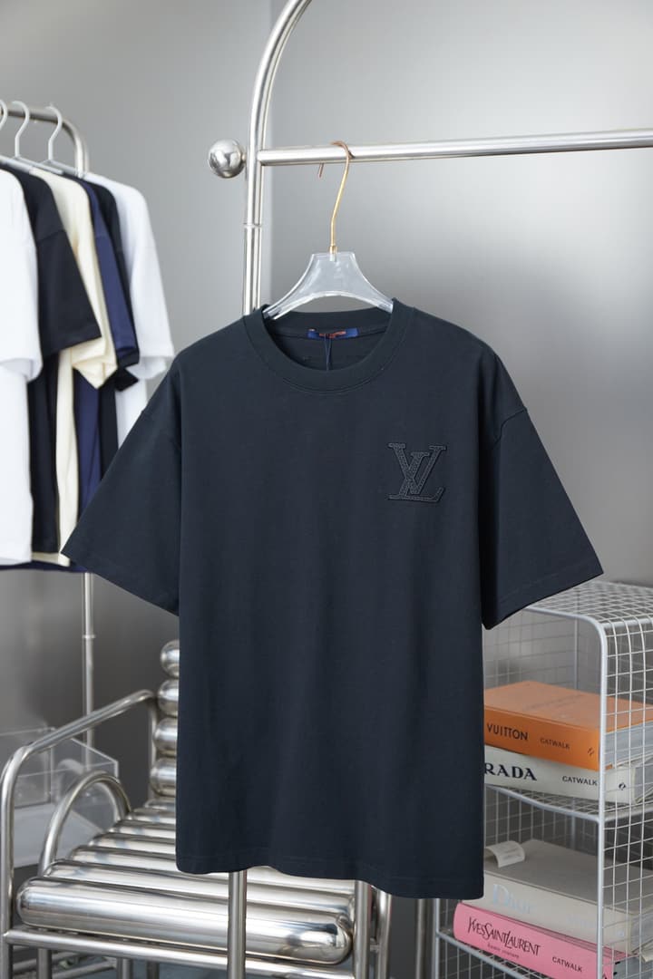Louis Vuitton Embroidered Logo T-Shirt – 26SS Early Spring Collection in Black