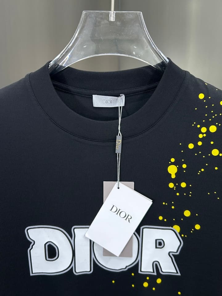 Dior 3D Logo High-Count Cotton T-Shirt – 2026SS in Black With Blue Graffiti Logo