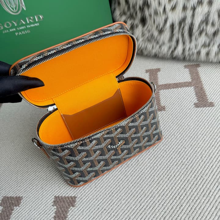 Goyard Muse Mini Vanity Case in Bright Orange Goyardine