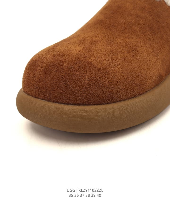 UGG Retro Color-Block Sheepskin Slippers – Autumn/Winter Collection in Brown Suede