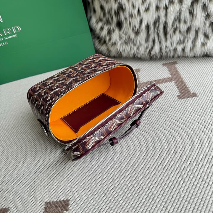Goyard Muse Mini Vanity Case in Bright Orange Goyardine