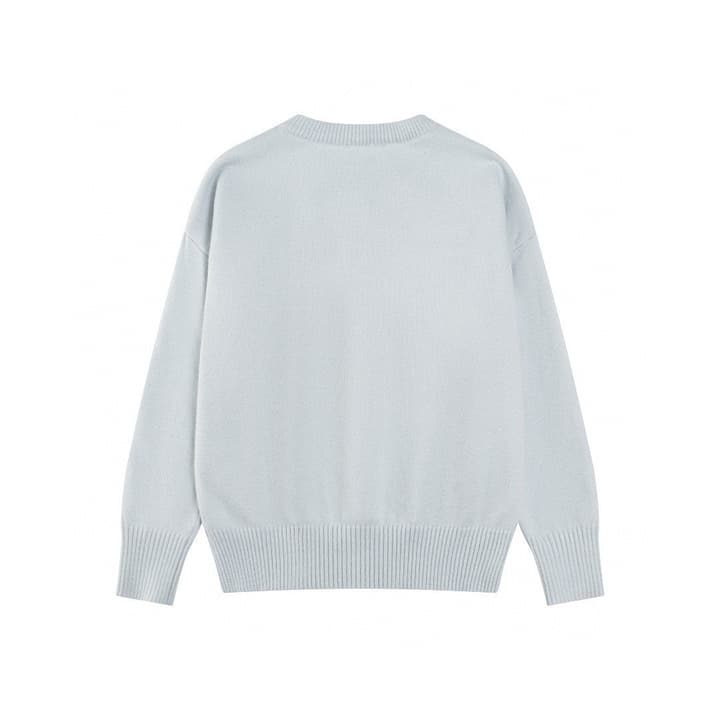 AMI Paris Classic Jacquard Heart Crewneck Sweater – 2025SS in Dusty Rose Pink