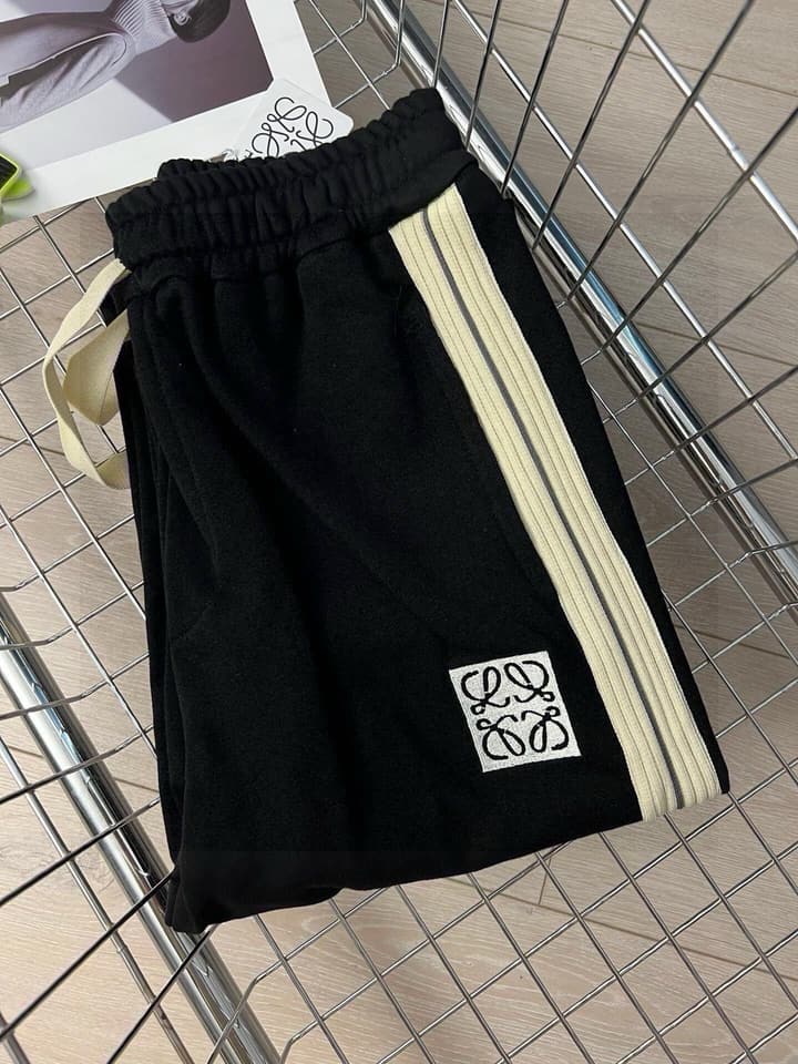 Loewe Woven Tape Knit Embroidery Sweatpants – 24SS in Black