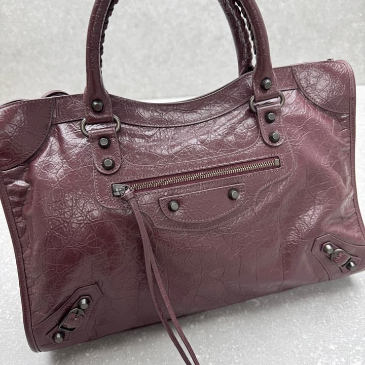 Balenciaga Le City Medium Shoulder Bag – Autumn/Winter Collection in Burgundy