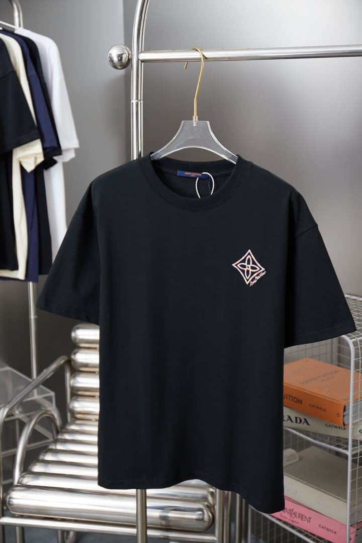 Louis Vuitton Embroidered Hollow LV Letter T-Shirt – 2026SS in Black