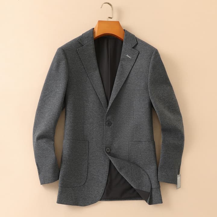 Zegna Men's Wool Houndstooth Blazer – 2025FW in Deep Burgundy Houndstooth