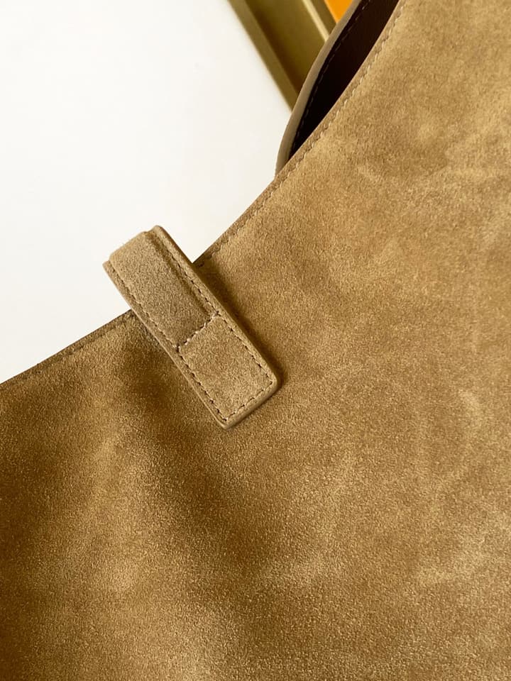 Saint Laurent BEA Deerskin Tote Bag in Antique Gold