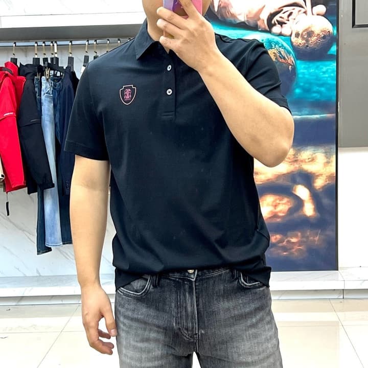 Brunello Cucinelli Short-Sleeved Polo Shirt – 2026 Spring/Summer Collection in Classic Black